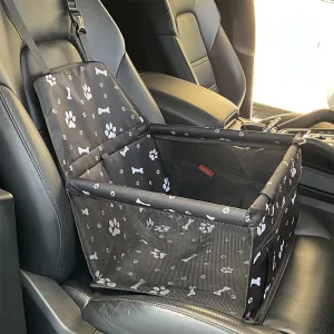 Pet Car Seat for Peugeot 508 SW II/508 SW I 8E Wagon Estate 2010-2021 2022 2023 2024 2025 Dog Car Seat with Leash Portable Dog Bed for Car Washable Foldable Car Pet Bag,Black Bone Print