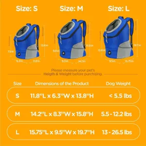 pet Carrier Backpack for Small, Medium and Large Dogs, Adjustable Breathable Oxford Fabric with mesh Window and Safety Belt (Black, Medium)