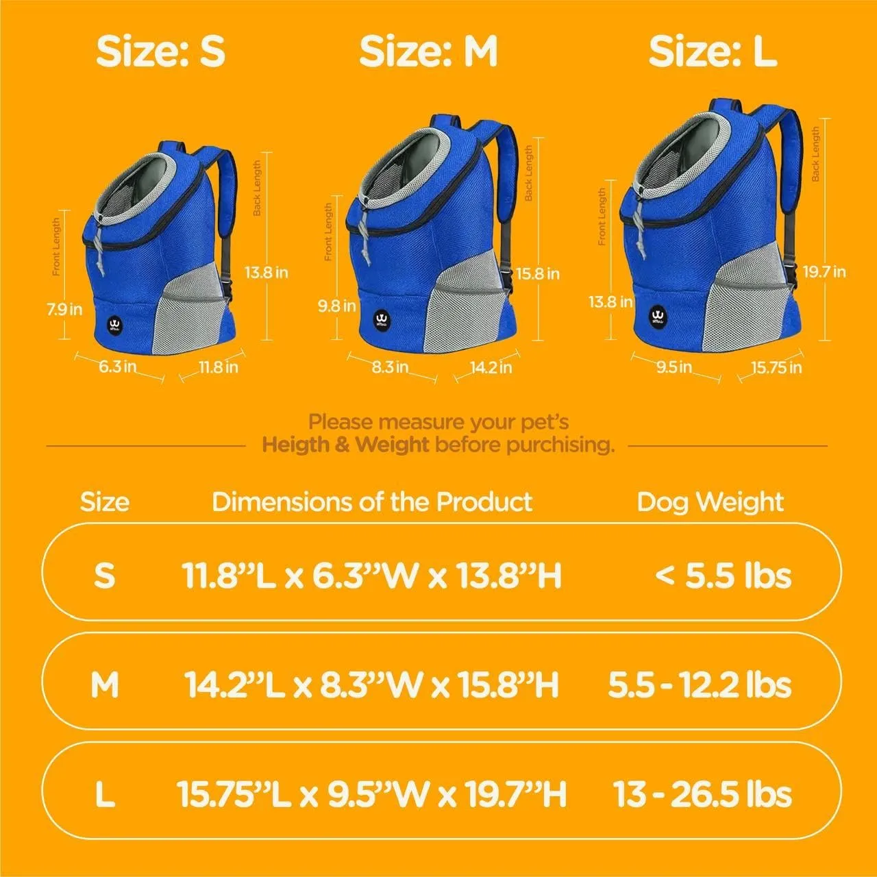pet Carrier Backpack for Small, Medium and Large Dogs, Adjustable Breathable Oxford Fabric with mesh Window and Safety Belt (Black, Medium)