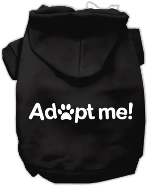 Pet, Dog & Cat Hoodie Screen Printed, "Adopt Me" Black MD (6-10 lbs.)
