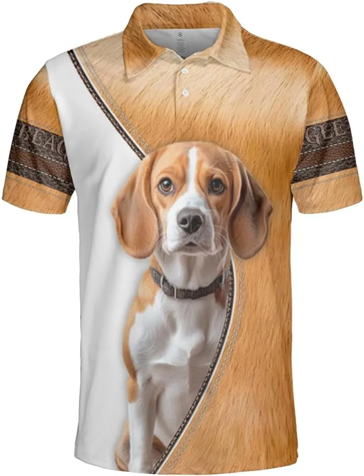 Pet Polo Shirts for Men Women - Dog Lovers Mens Golf Polo Shirts Short Sleeve Dry Fit Casual Tennis Dog T-Shirt