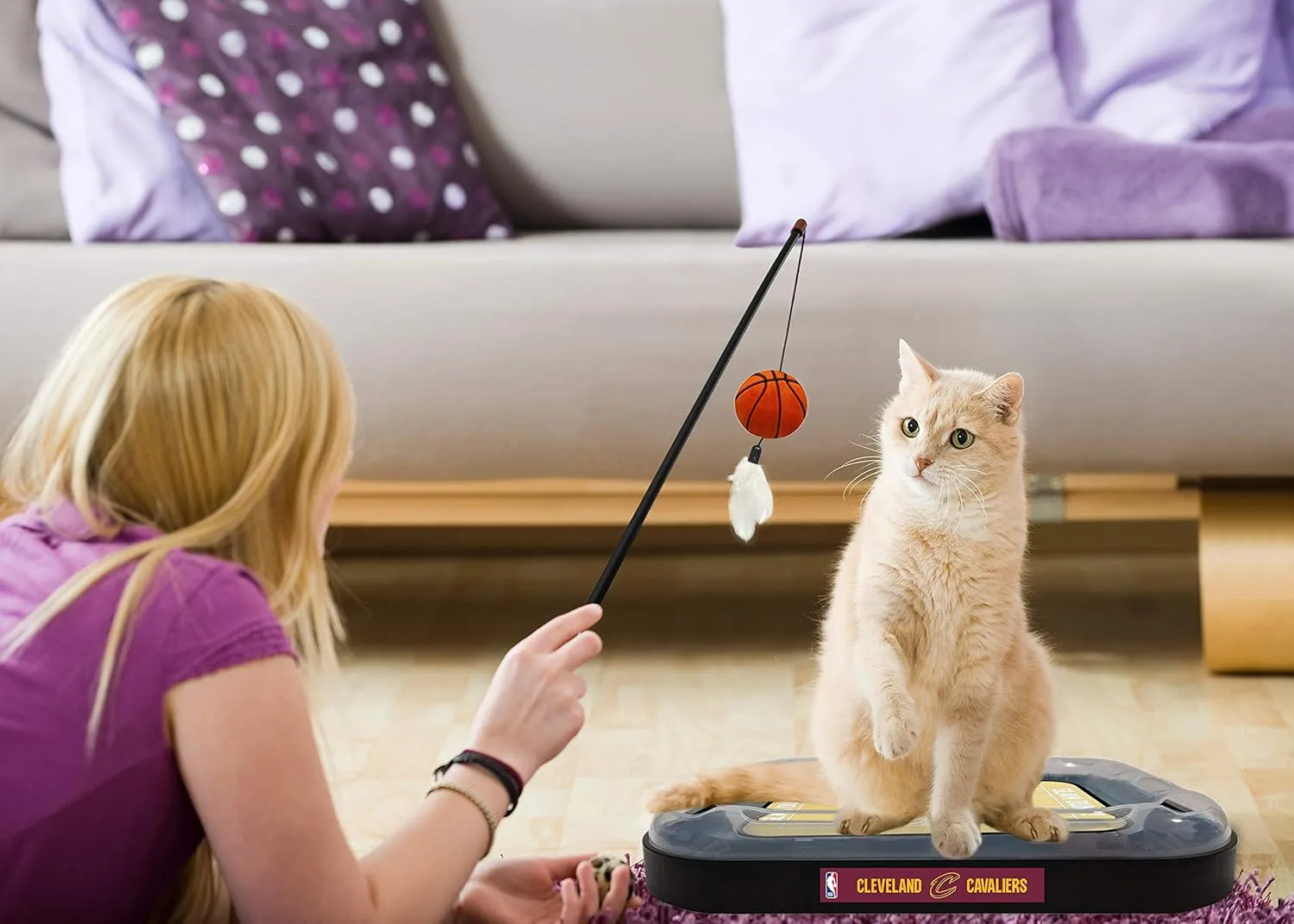 Pets First Cleveland Cavaliers Basketball Cat Scratcher Toy
