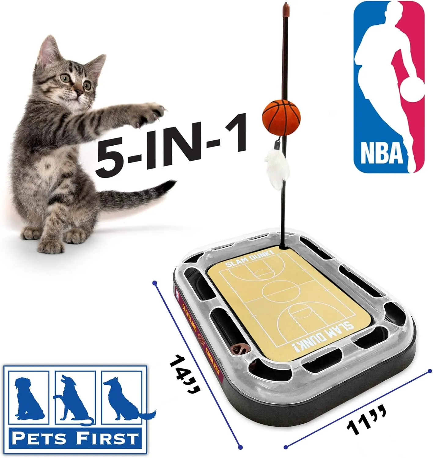 Pets First Cleveland Cavaliers Basketball Cat Scratcher Toy