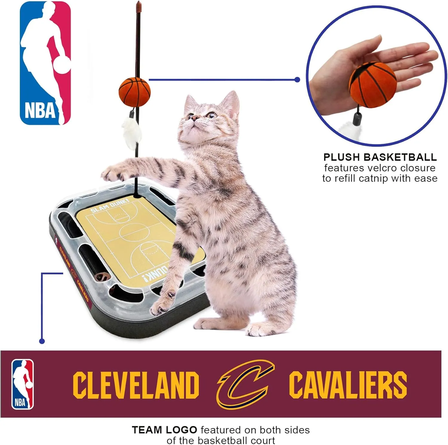 Pets First Cleveland Cavaliers Basketball Cat Scratcher Toy