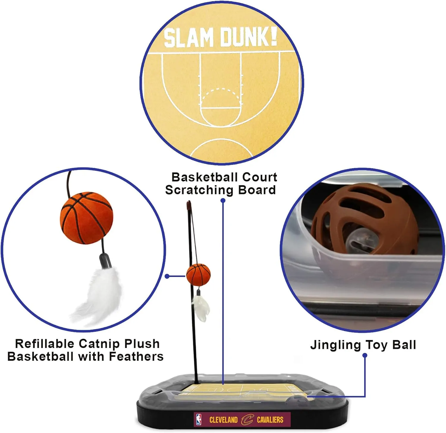 Pets First Cleveland Cavaliers Basketball Cat Scratcher Toy