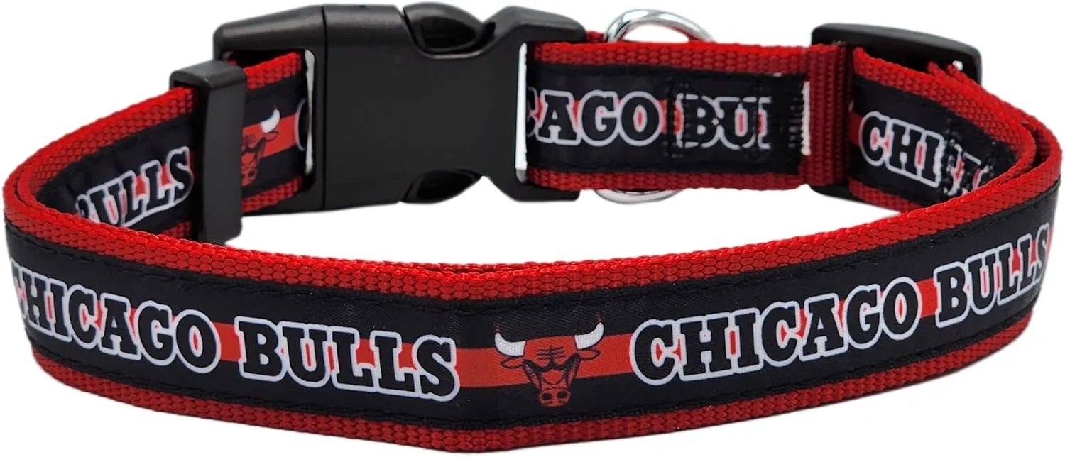 Pets First NBA Chicago Bulls Dog Collar, Size Large, Basketball Team Collar for Dogs & Cats. Licensed by The NBA, New & Improved Design
