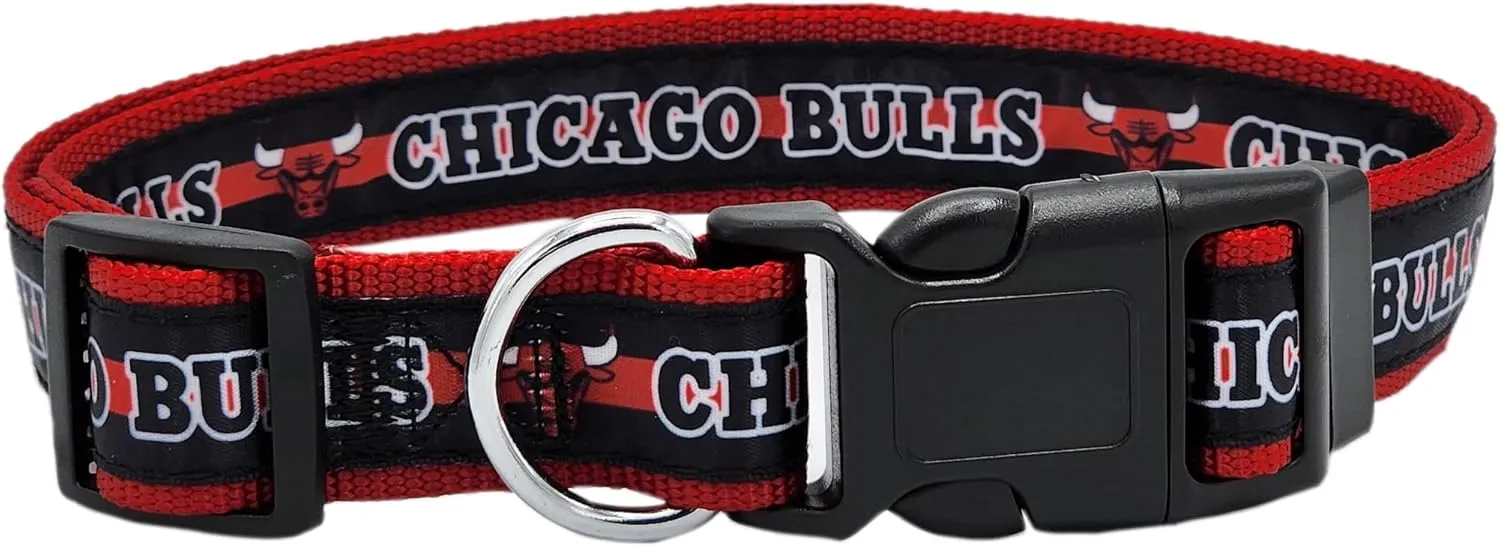Pets First NBA Chicago Bulls Dog Collar, Size Large, Basketball Team Collar for Dogs & Cats. Licensed by The NBA, New & Improved Design
