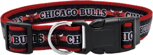 Pets First NBA Chicago Bulls Dog Collar, Size Large, Basketball Team Collar for Dogs & Cats. Licensed by The NBA, New & Improved Design