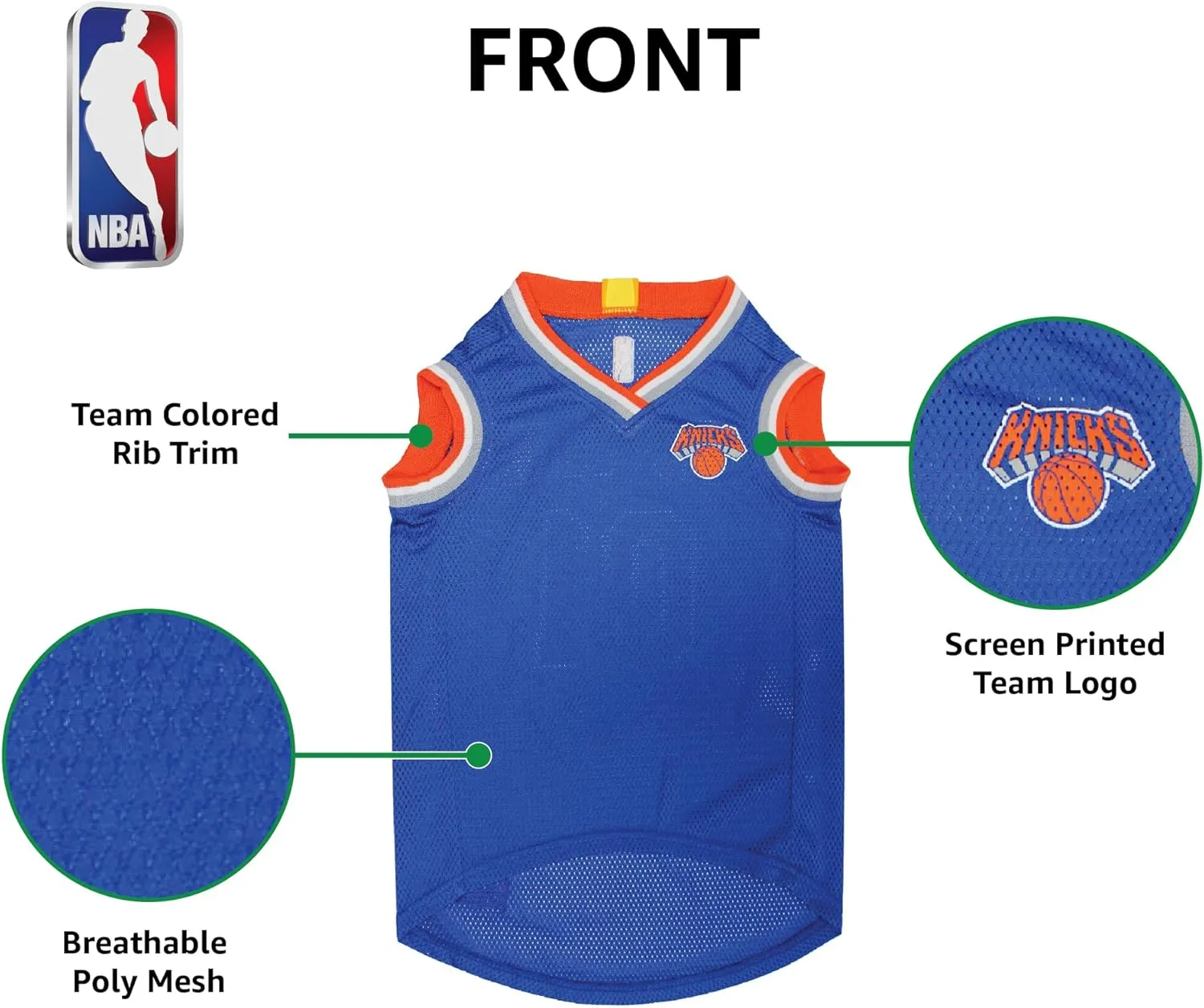 Pets First NBA NEW YORK KNICKS DOG Jersey, Medium - Tank Top Basketball Pet Jersey
