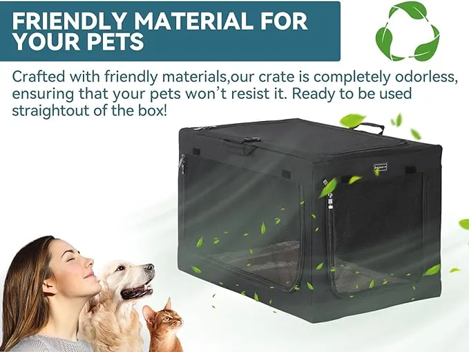 Petsfit - Portable Foldable Pet Dog Puppy Cat Soft Dog Cat Crate - 4 Sizes