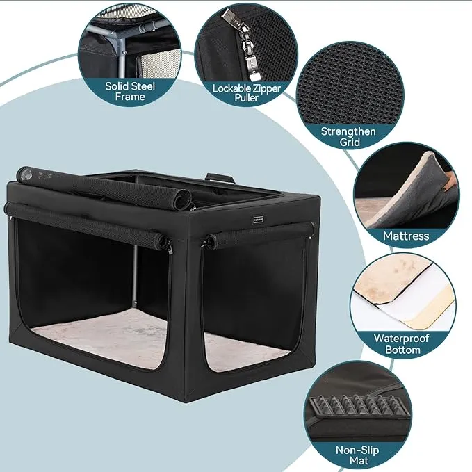 Petsfit - Portable Foldable Pet Dog Puppy Cat Soft Dog Cat Crate - 4 Sizes