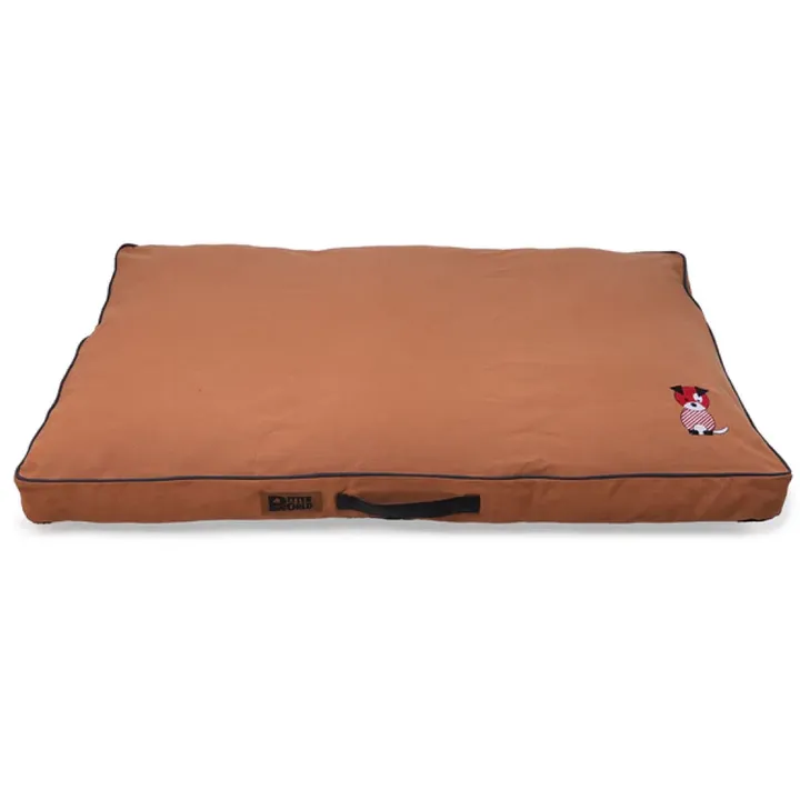 Petter World Comfort Flat Cushion Bed for Dogs Earthy Brown