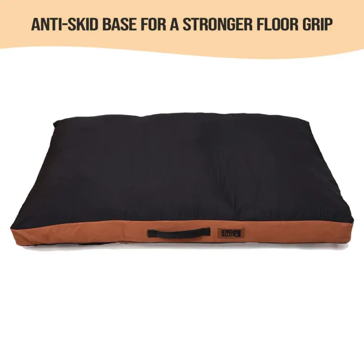 Petter World Comfort Flat Cushion Bed for Dogs Earthy Brown