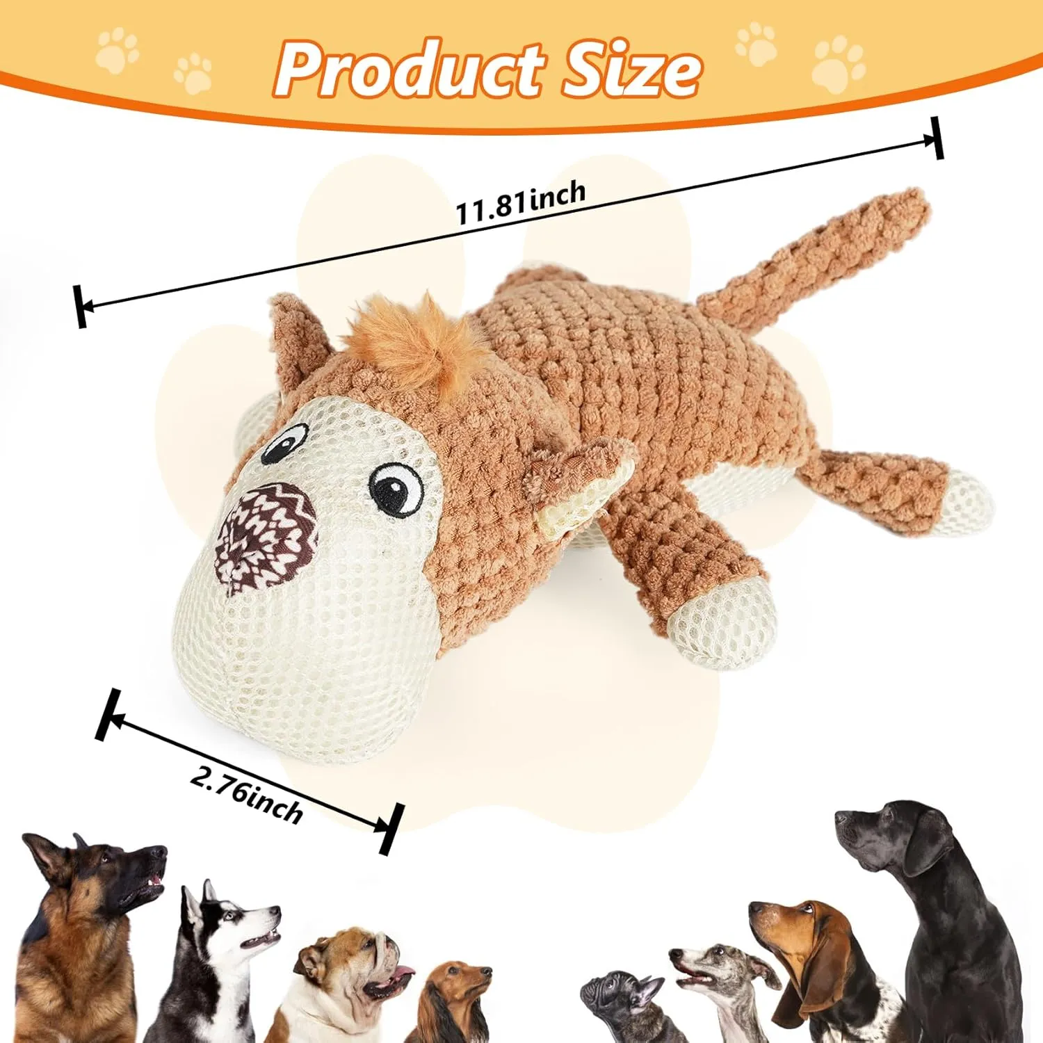 PetWarm Dog Toys Chew Squeaky, Durable Chew & Stress-Relief Interactive Pet Toy for Small, Medium, and Large Dogs, Multi-Functional Design, Squeaky Dog Toy, Stress Relief,Yellow