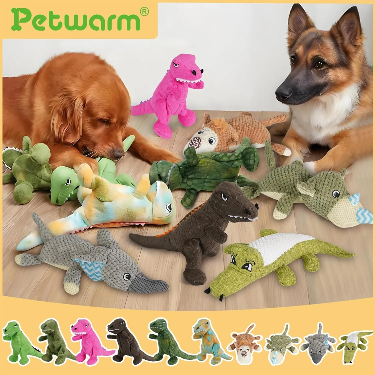 PetWarm Dog Toys Chew Squeaky, Durable Chew & Stress-Relief Interactive Pet Toy for Small, Medium, and Large Dogs, Multi-Functional Design, Squeaky Dog Toy, Stress Relief,Yellow
