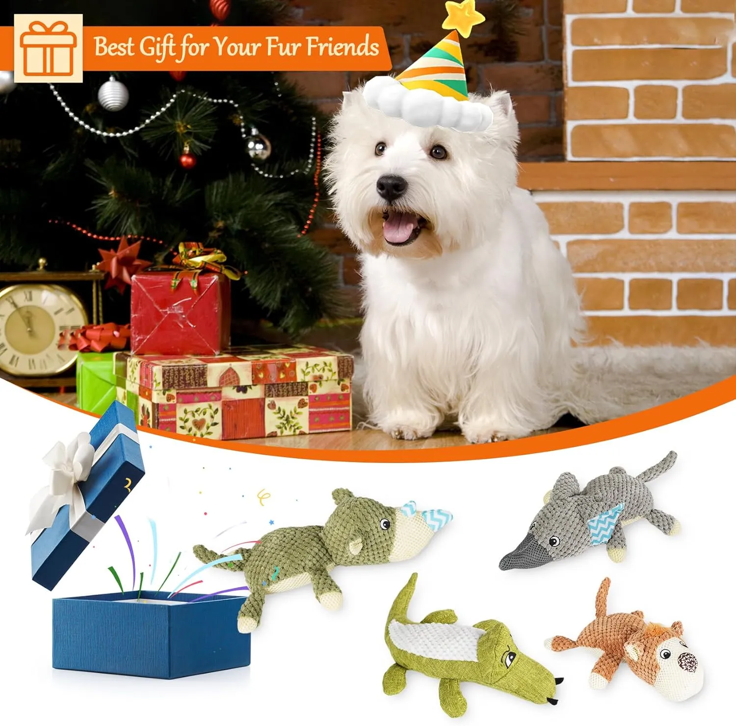PetWarm Dog Toys Chew Squeaky, Durable Chew & Stress-Relief Interactive Pet Toy for Small, Medium, and Large Dogs, Multi-Functional Design, Squeaky Dog Toy, Stress Relief,Yellow