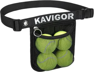 Pickleball & Tennis Ball Holder Waist Pouch Holds 3-4 Balls, Multi-Functional Sports Belt Bag with Zipper Pocket and Carabiner