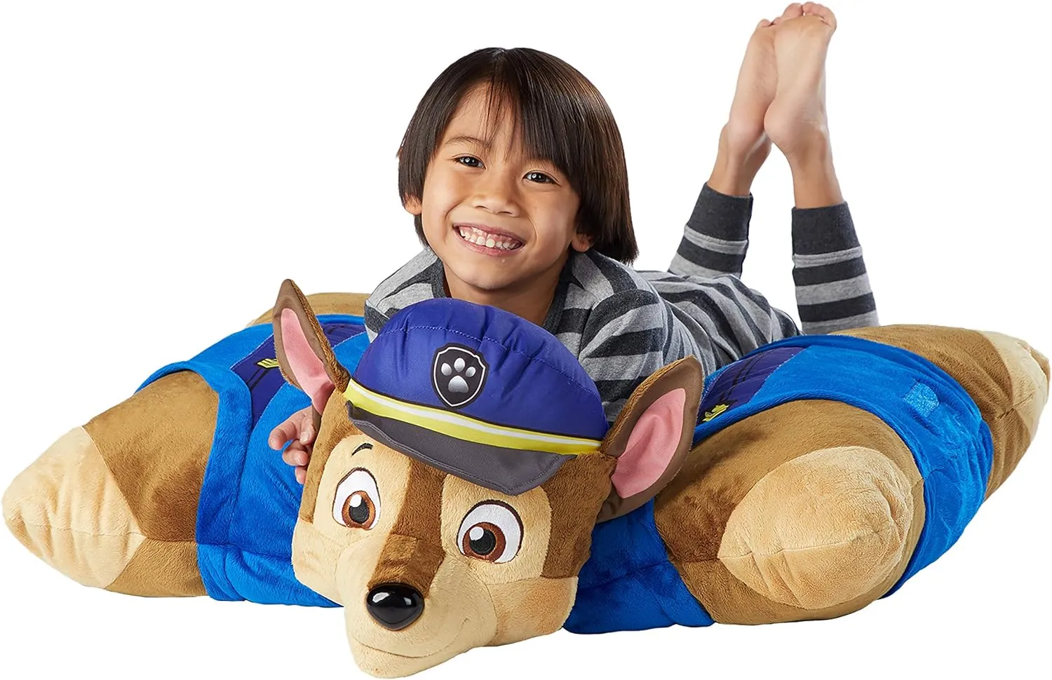Pillow Pets Jumboz Pillow for Paw Patrol, Chase, 30" Jumbo Folding Plush Pillow, 1 Count (Pack of 1)