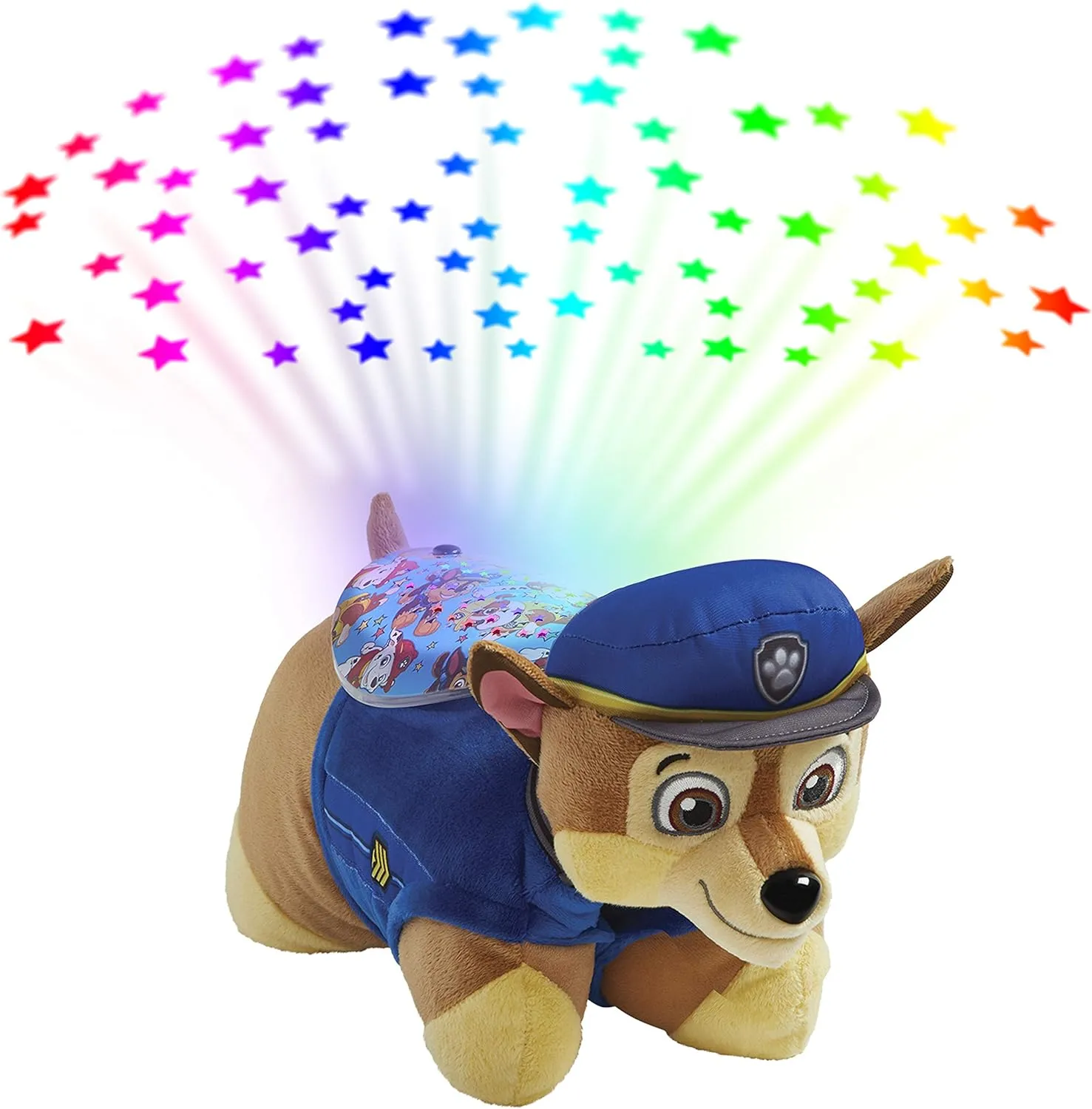Pillow Pets Paw Patrol Chase Sleeptime Lite, 11" Nickelodeon Stuffed Animal Nightlight, 1 Count (Pack of 1), Multicolor