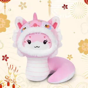 Pink Snake Stuffed Animals Plushie Doll Toys,Plush Snake Plush with Lion Dance Design,2025 Pink Stuffed Animals,Happy New Year Gift for Boys and Girls,Home Decor
