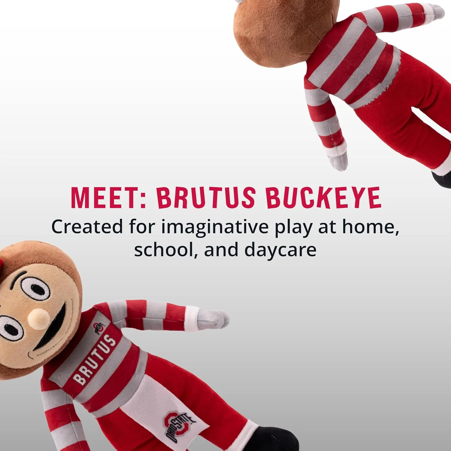 Playtime by Eimmie 14" Ohio State University Plush Doll – Soft Rag Doll Mascot for College Football Fans, Sports-Themed Plush Figure for Kids, Toddlers & Collectors, Surface Washable