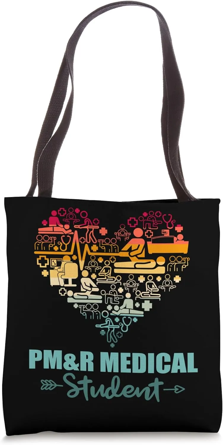 PM&R Medical Student Heart Funny Vintage Rehabilitation Tote Bag