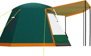 Pop Up Family Camping Tent,3-4 Person Beach Tent Sun Shelter for Family with Sun Protection,Large Windows Vestibule Windproof Beach Instant Tent for Kids, Backyard,Indoor and Outdoor (Green Small)