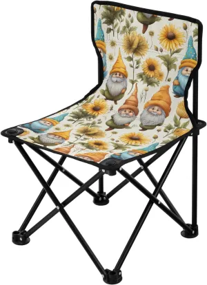 Portable Camping Chairs Sunflower Gnome Dwarfs Lightweight Folding Chair for Camping, Beach, Picnic, Travel and Sports with Carry Bag 20857514