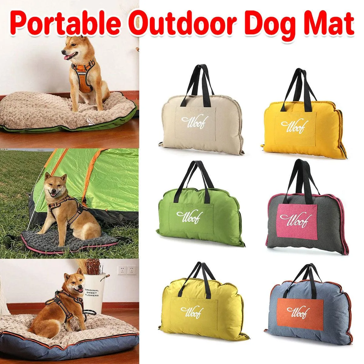 Portable Folding Pet Kennel Zippered Outdoor Dog Bed Travel Mat Waterproof