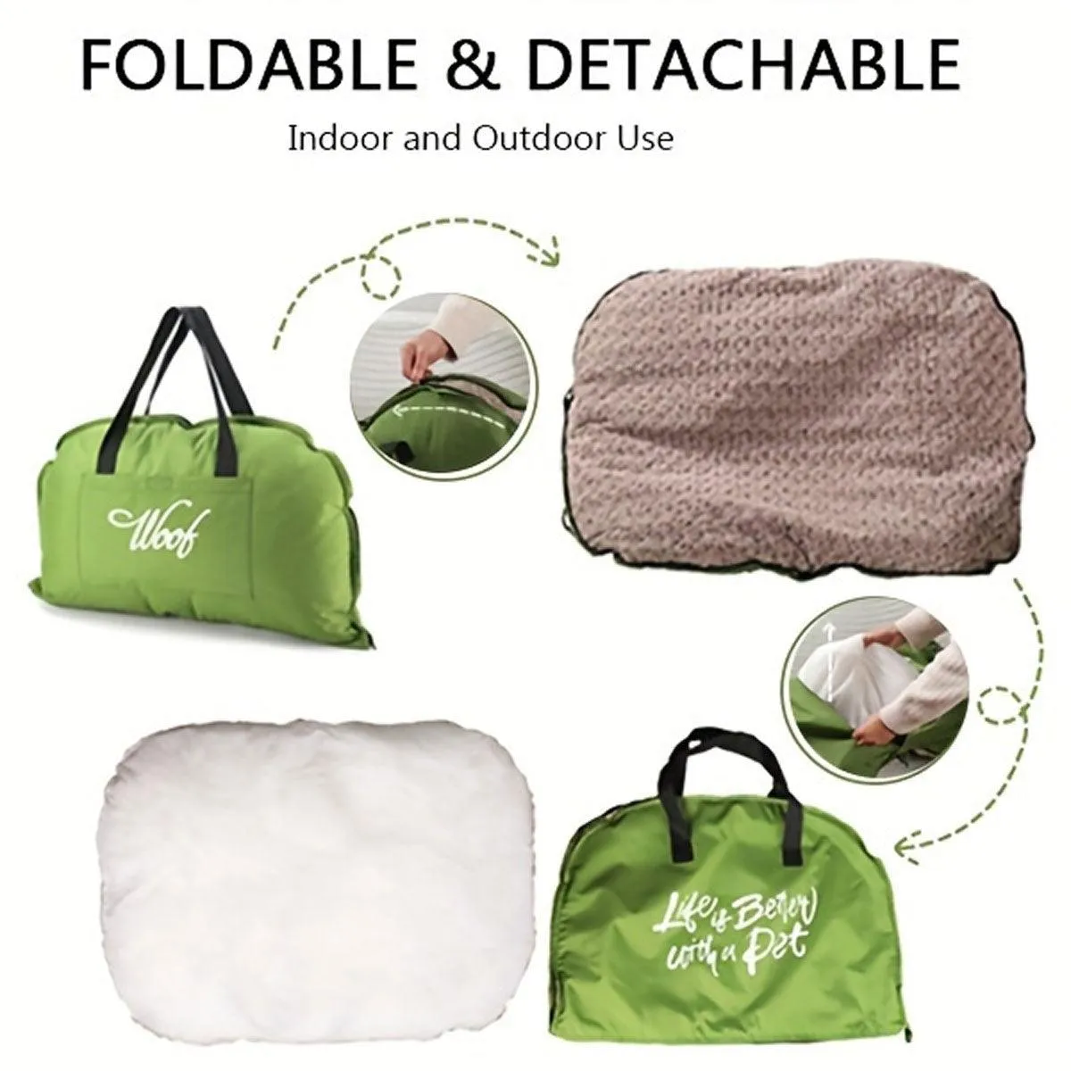 Portable Folding Pet Kennel Zippered Outdoor Dog Bed Travel Mat Waterproof