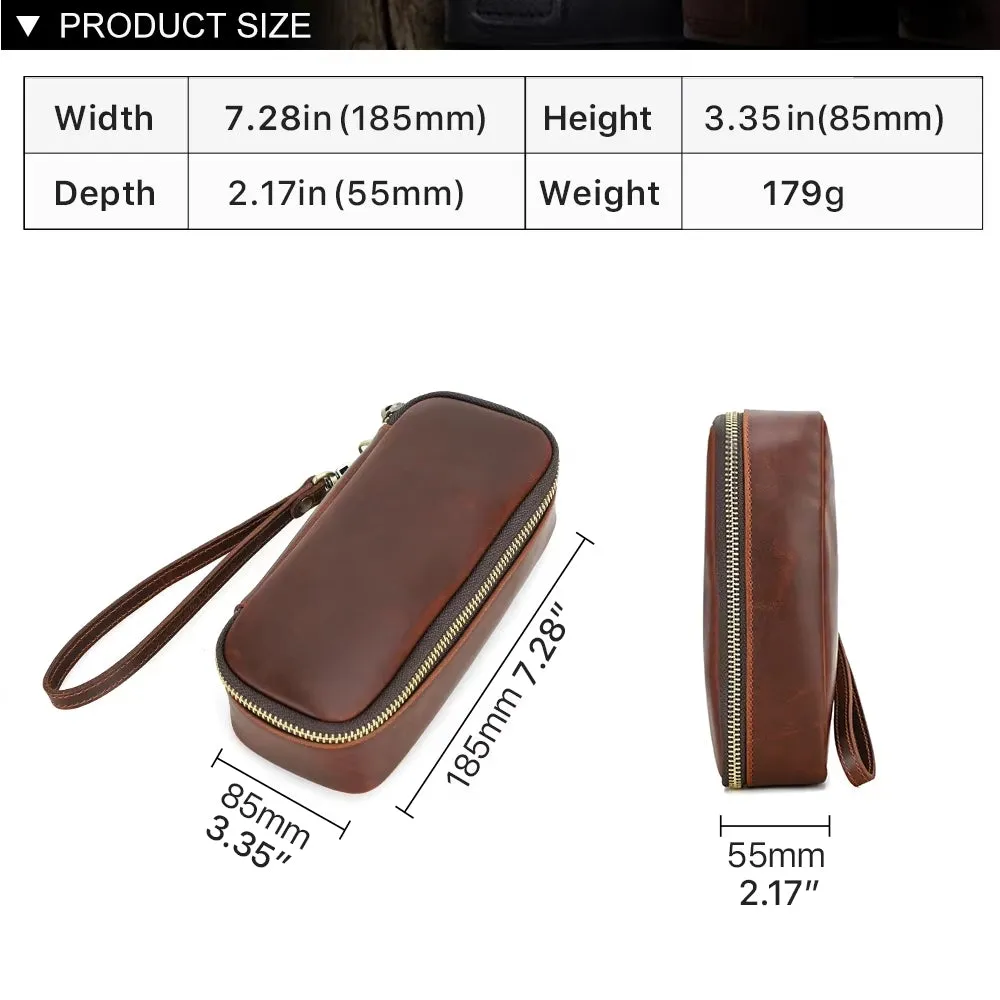 Portable Herb Smoke Pipe Case Leather Bag