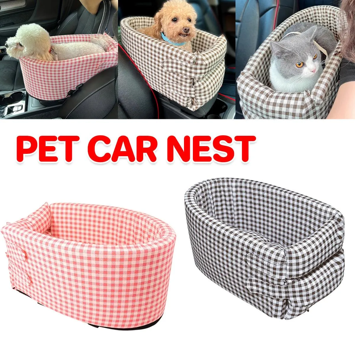 Portable Pet Car Carrier Seat Mat for Dog Cat Travel Comfort Safety