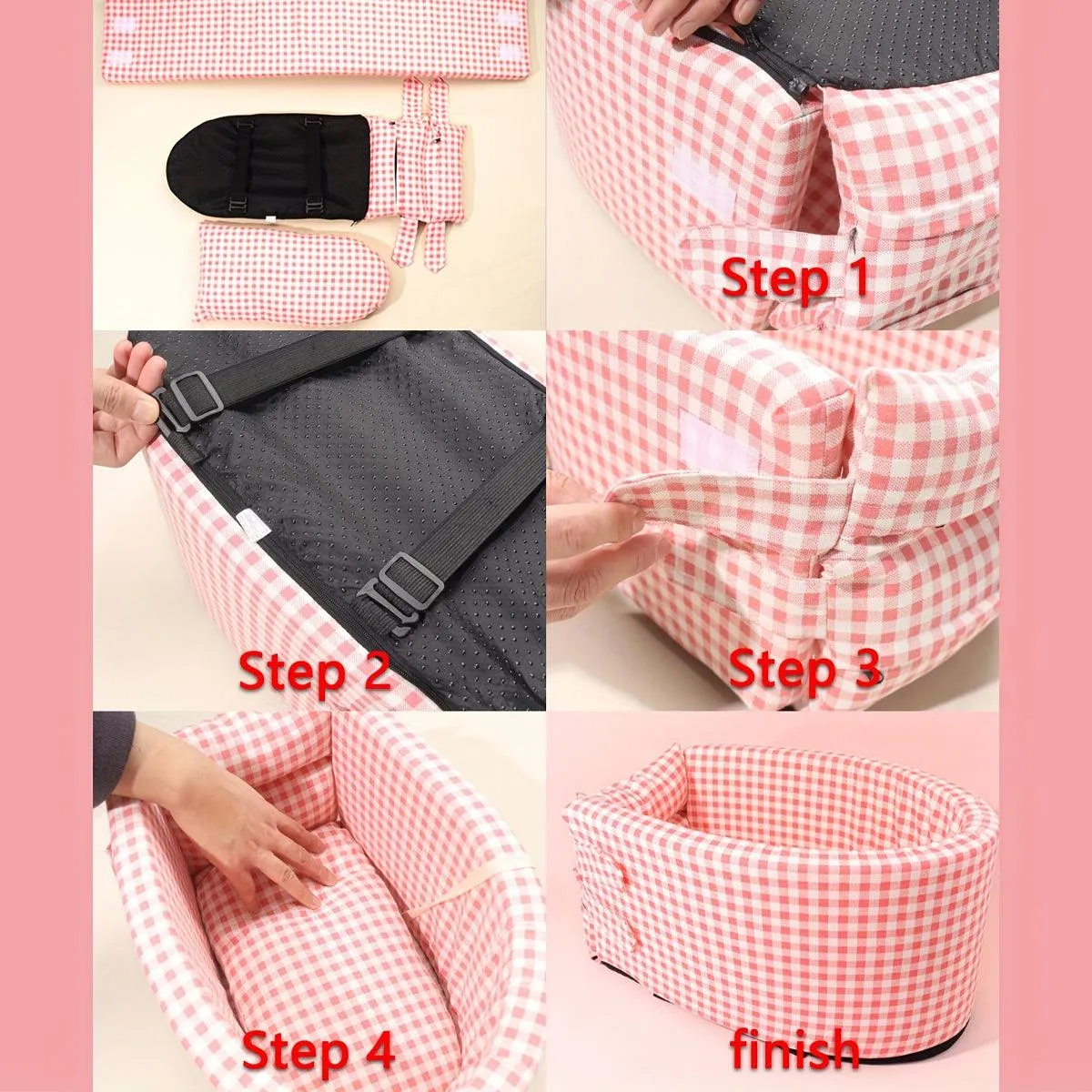 Portable Pet Car Carrier Seat Mat for Dog Cat Travel Comfort Safety