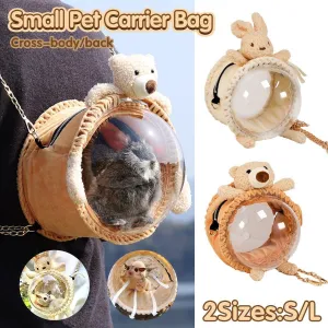 Portable Pet Carrier Bag for Hamster Chinchilla Breathable Travel Shoulder Bag