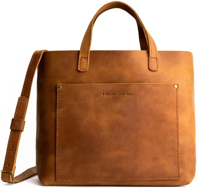 Portland Leather Goods Medium Crossbody Tote for Women – Handmade from the Finest Full-Grain Hides