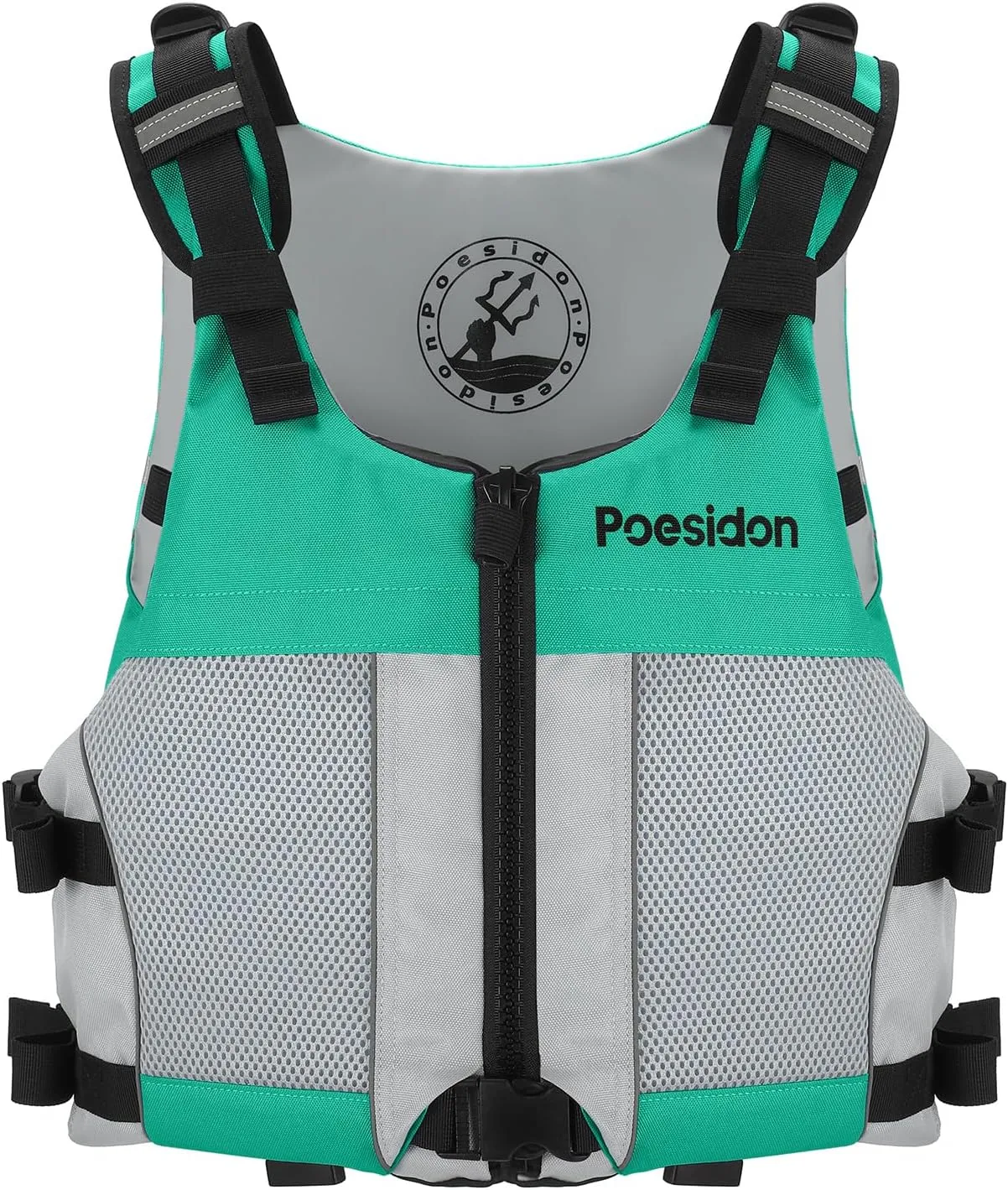 Poseidon Adjustable Water Safety Life Jacket - Classic Unisex Design with Front/Rear Storage Compartments for Multiple Water Activities
