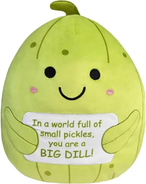 Positive Emotional Support Pickle Plush Toy, 16-Inch Funny Pickle Stuffed Animal, Large Ultrasoft Plushie Cucumber Pillow, Stress Relief Gift for Women & Men, Girls, Coworkers