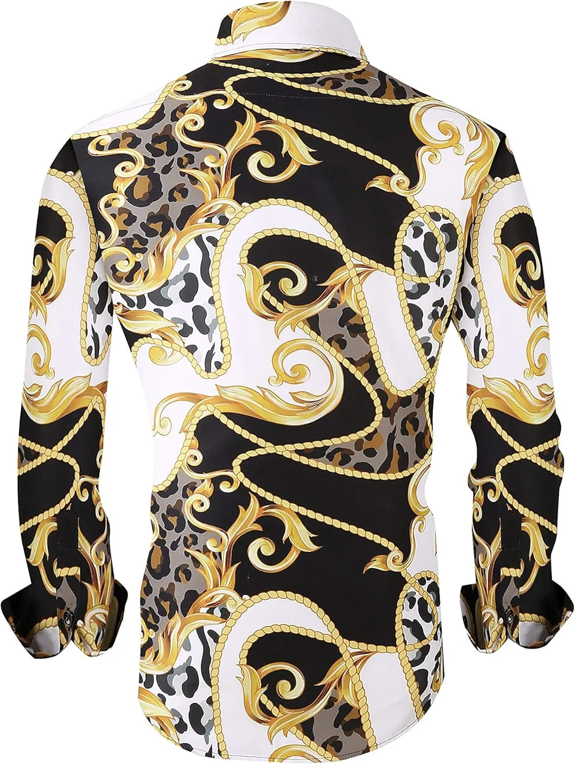 Premiere Men's Colorful Paisley Designer Fashion Dress Shirt Floral Casual Shirt Woven Long Sleeve Button Down Shirt