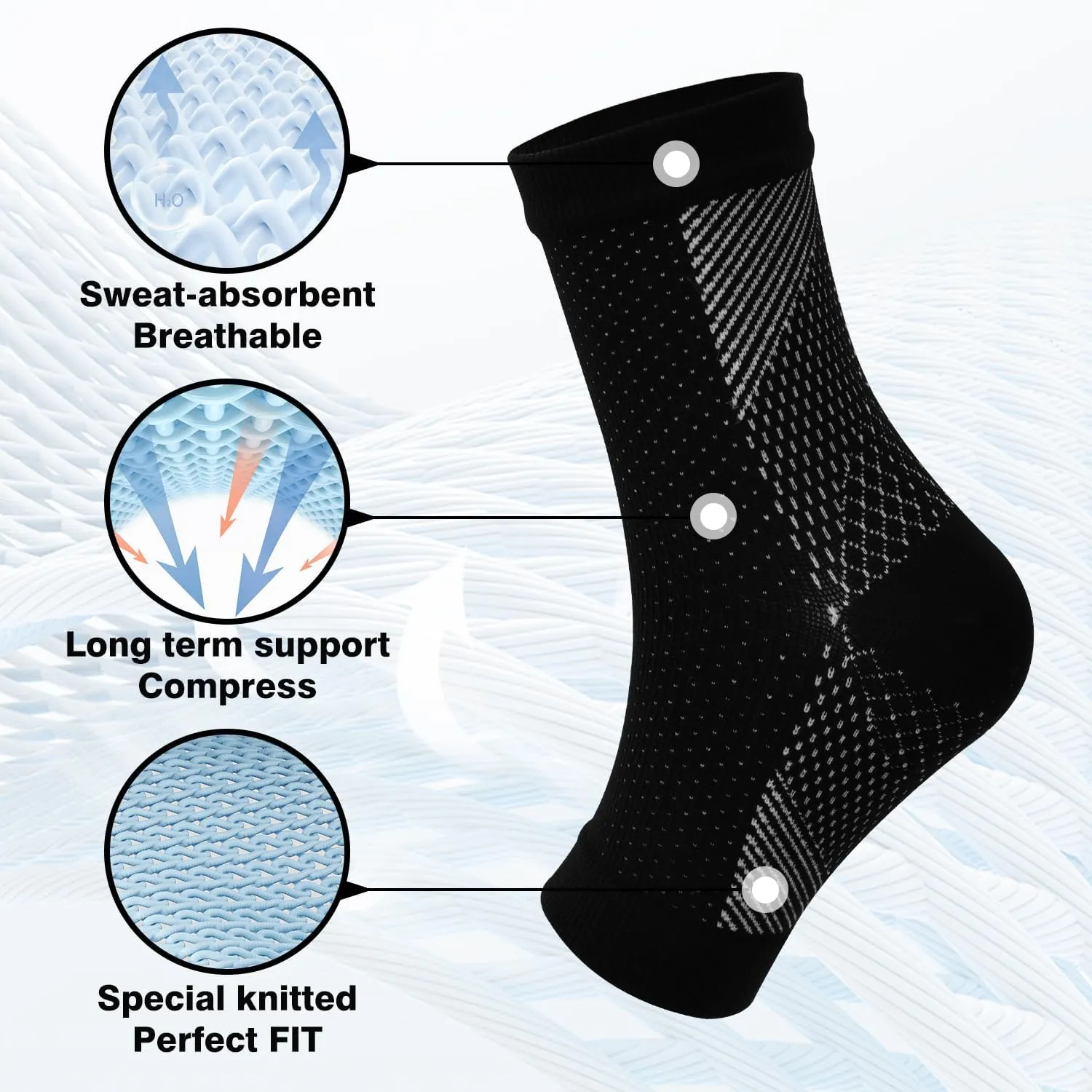 Premium Compression Plantar Fasciitis Socks for Women & Men - Arch & Ankle Support, Heel Pain Relief, Breathable Open Toe Design for Comfort and Quick Dry