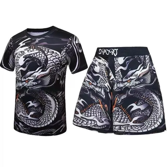 Premium MMA Boxing Training Set – UFC Fighting Suit for Men, Women & Children, Breathable Quick Dry Sports Wear, Short Sleeve for Sparring & Fitness Training