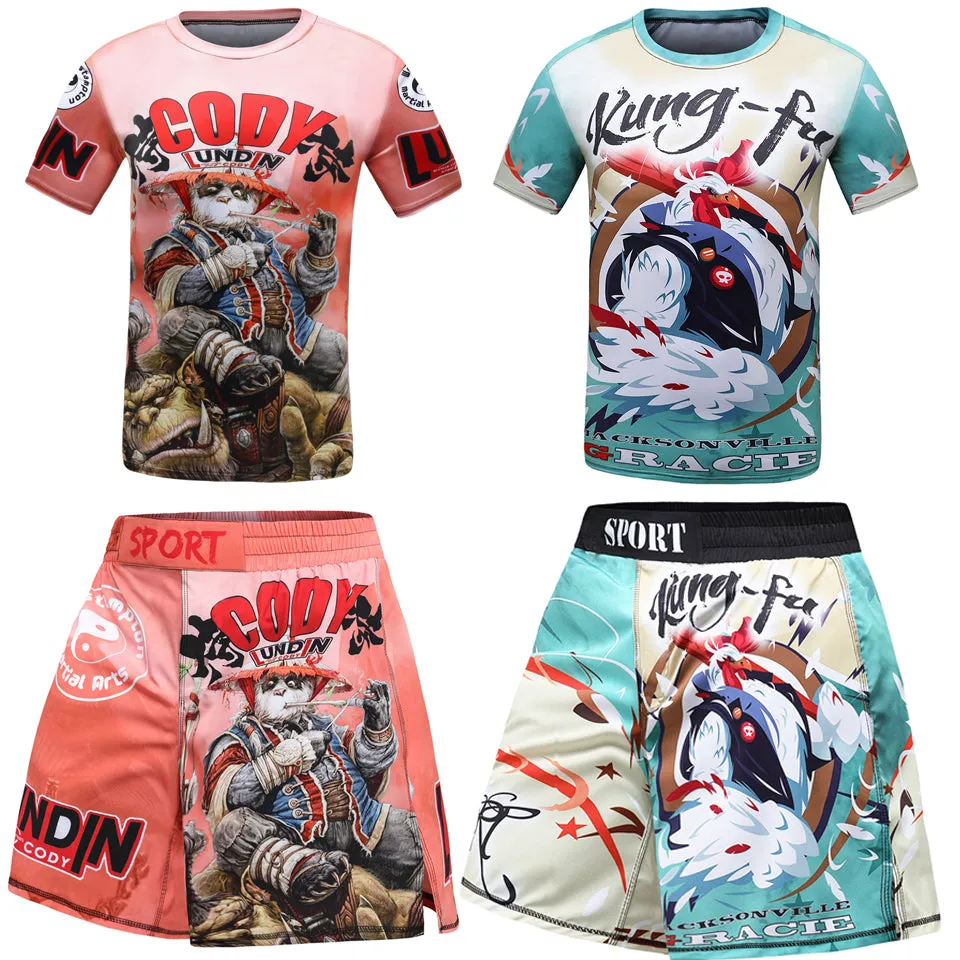 Premium MMA Boxing Training Set – UFC Fighting Suit for Men, Women & Children, Breathable Quick Dry Sports Wear, Short Sleeve for Sparring & Fitness Training