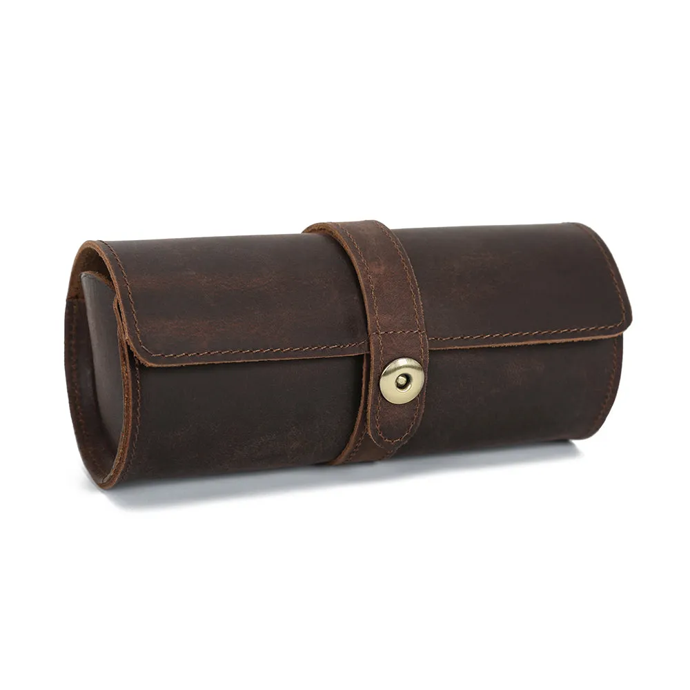 Premium Vintage Fisheye Suction Buckle Genuine Leather Unisex Watch Case