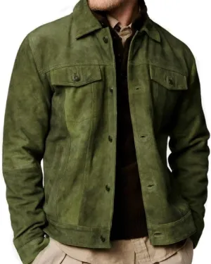 Premium Vintage Trucker Suede Leather Jacket Men Genuine Lambskin Men Leather Jackets Shirt Collar Jackets For Mens
