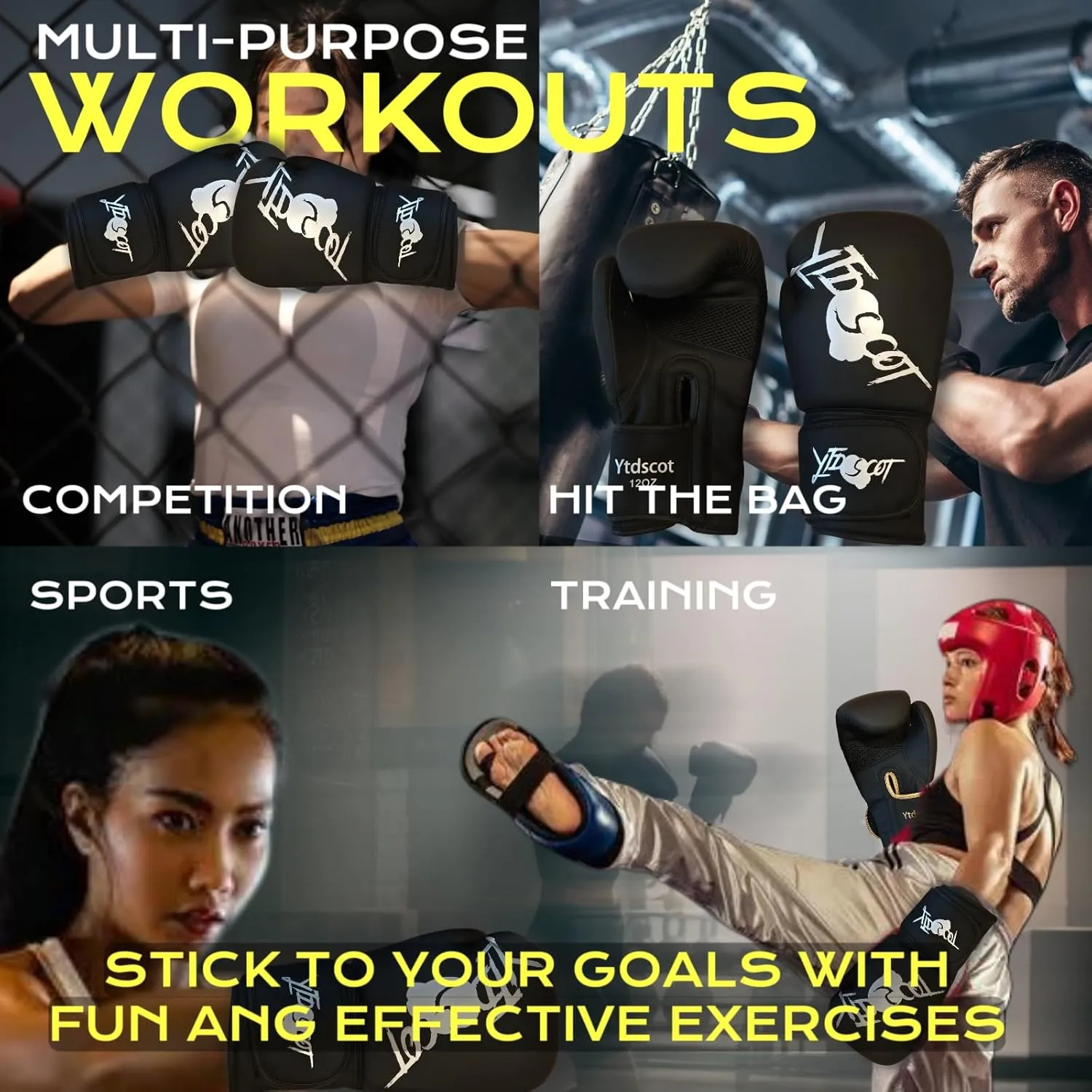 Pro Style Boxing Gloves, Heavy Bag Workout Boxing Gloves, Sparring Training Fighting Gloves for Boxing Kickboxing Punching Bag Muay Thai MMA