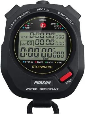 Professional Timer Stopwatch, Digital Sports Stopwatch with Countdown Timer, 100 Lap Memory, 0.01 Second Timing,Water Resistant,Multi Functional Stopwatch for Swimming Running Training etc