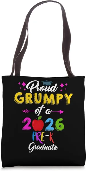 Proud GRUMPY of 2026 Pre-K Graduate Cute Preschool Student Tote Bag