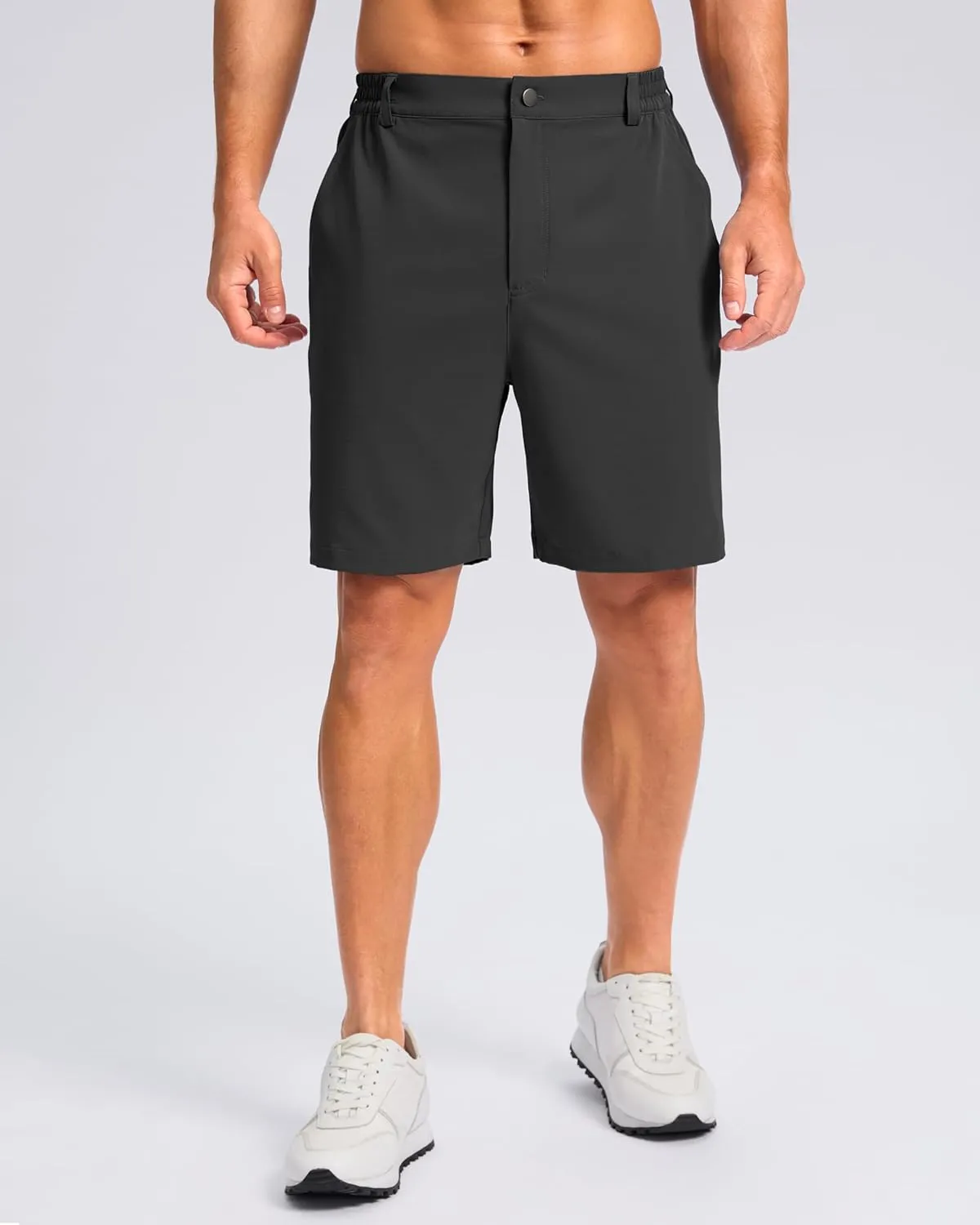 Pudolla Men's Casual Shorts 7"/9" Lightweight Golf Shorts with 3 Pockets Stretch Quick Dry Comfy Work Shorts