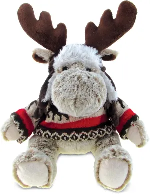 Puzzled DolliBu Plush Moose Stuffed Animal - Soft Huggable Moose with Sweater and Hat, Adorable Playtime Plush Toy, Wild Life Cuddle Gifts for Kids and Adults - 9 Inches