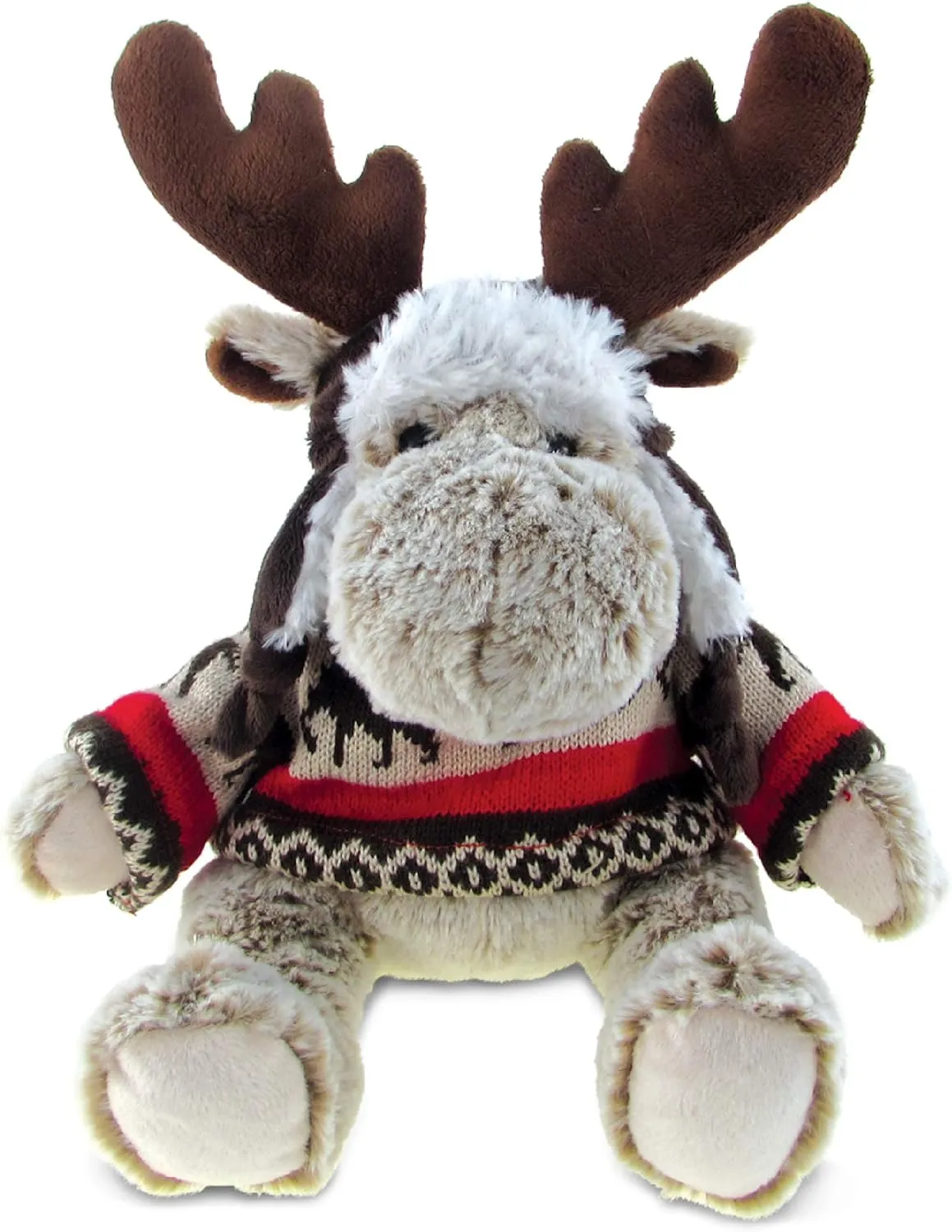 Puzzled DolliBu Plush Moose Stuffed Animal - Soft Huggable Moose with Sweater and Hat, Adorable Playtime Plush Toy, Wild Life Cuddle Gifts for Kids and Adults - 9 Inches