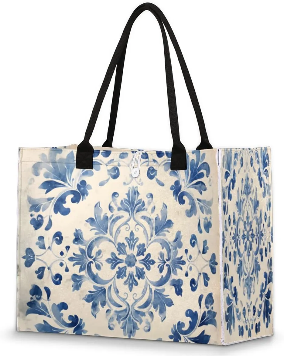 QsirBC Abstraction Design Theme Tote Bag for Women Shoulder Bags with Pockets Handbags Purses Large Totes